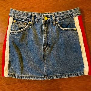 Mini Denim skirt with racer stripes